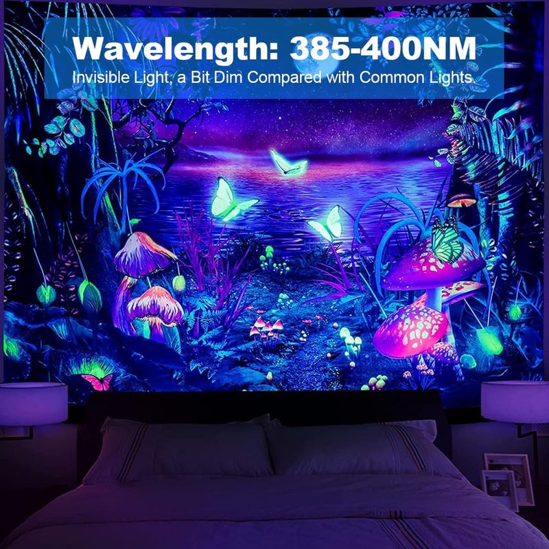 MELPO Black Light 80W Blacklight Flood Light Outdoor for Glow Party, Halloween Decoration, Body Paint, Fluorescent Poster, Stage Lighting，Neon Glow, IP66, US-Plug-Switch-5.9Ft Cord(4 Pack) - Image 4